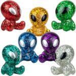 Alien Toy Figures Bulk Pack (100pcs) In 7 Colors with Metallic Eyes