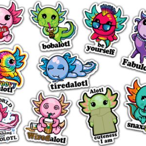 Axolotl Stickers (300 Count) - Flat Vend Refills