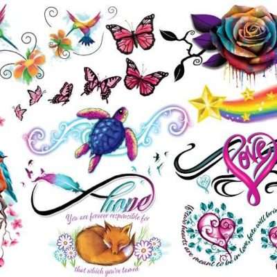 Girls Arm and Back Tattoos
