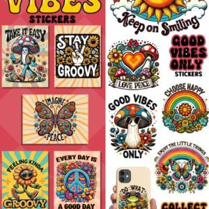 Good Vibes Stickers - 300 Count Bulk Vending Supplies