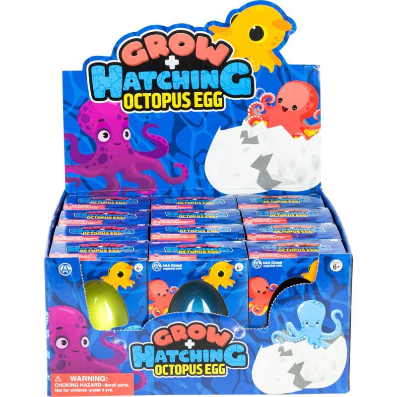 Grow & Hatching Octopus Eggs - 12 pcs in Display Box, Watch Them Hatch and Grow!