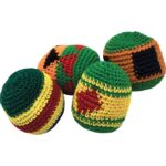 Hacky Sack Woven Kickballs - 12 pcs Bag of Fun Rasta-Color Kick Toys