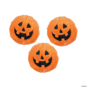 Halloween Jack-O’-Lantern Plush Bouncy Balls - 144 Pack