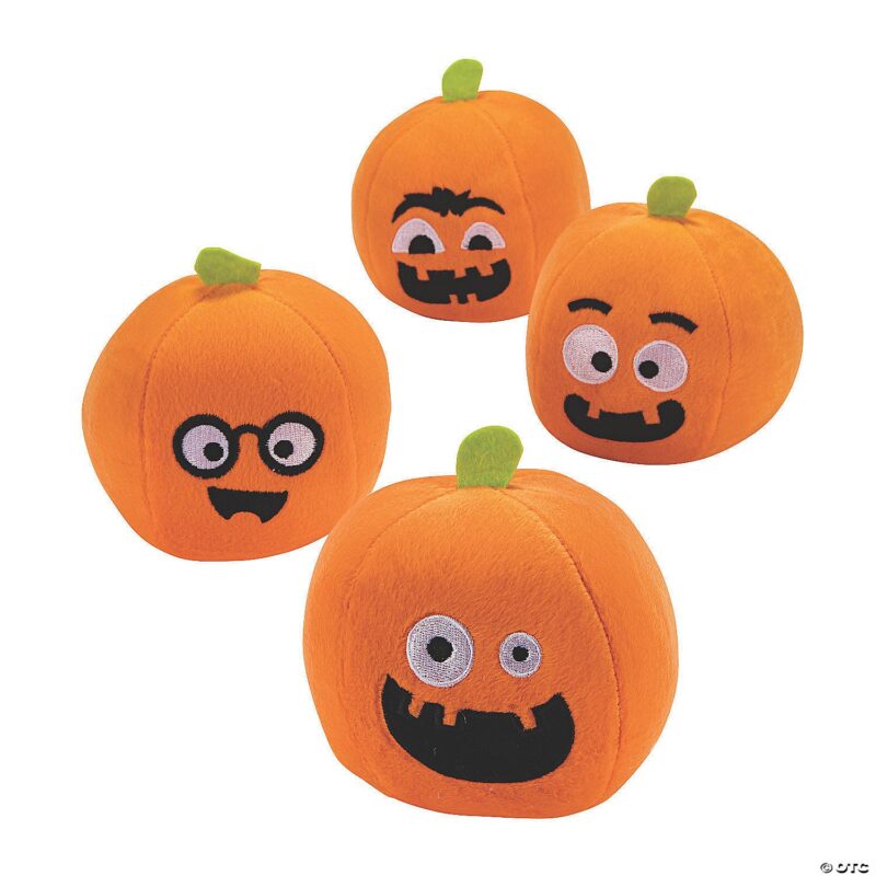 Halloween Jack'o'lantern Plush – 144 Ct. Assorted Pumpkin Faces