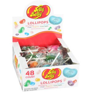 Jelly Belly Lollipops - Assorted Flavors, 48 Pops per Display Box