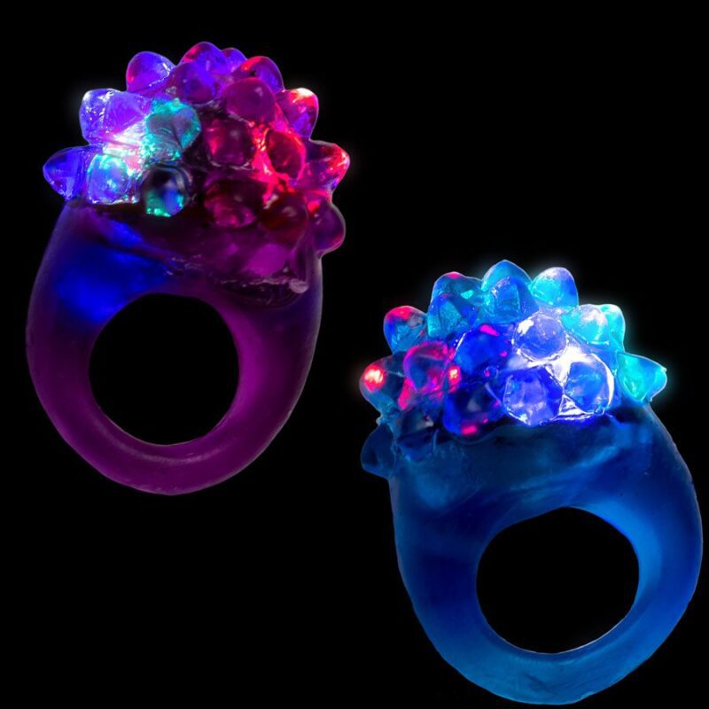 LED Flashing Light-Up Jelly Rings – 24 Pieces