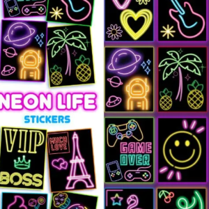 Neon Life Stickers (300 ct) Bulk Vending Supplies