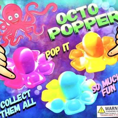 Octo Poppers in two inch capsules for Bulk Vending. Great for Gashapon Tomy Gacha Machines