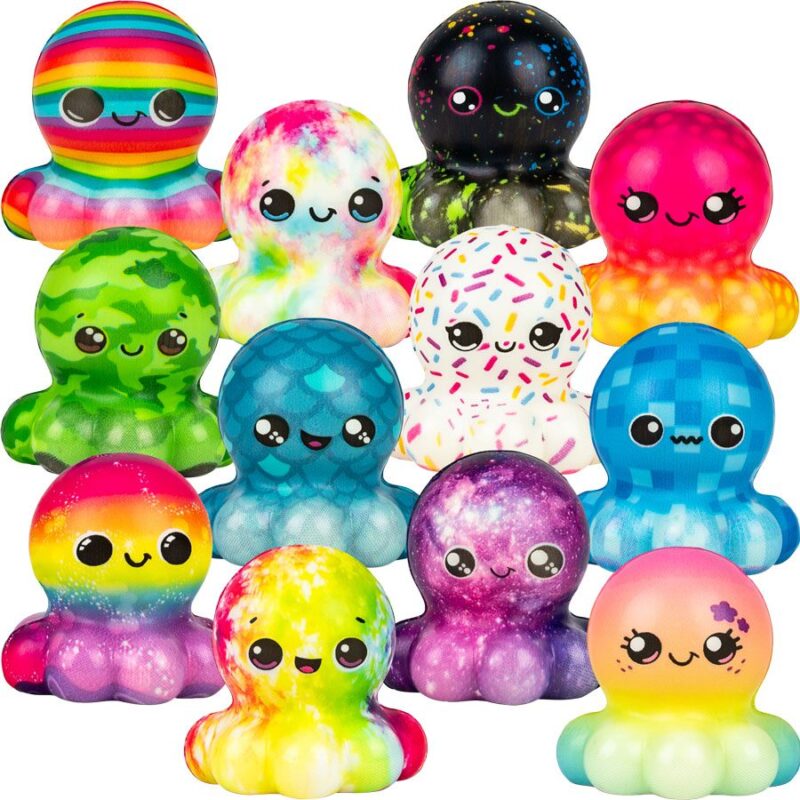 Squishy Octopus 2in Assorted (50pcs) - Slow-Rise Foam Toys