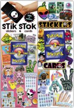 Stic Stoc Stickers & Pokémon Cards (300 Count) - Flat Vend Refills