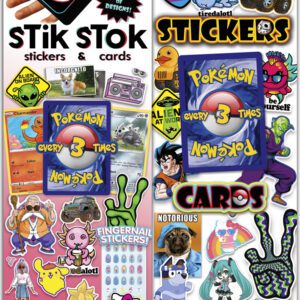 Stic Stoc Stickers & Pokémon Cards (300 Count) - Flat Vend Refills