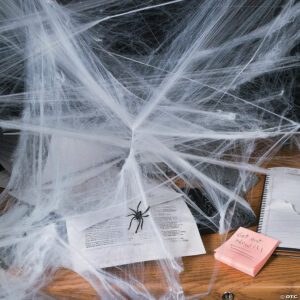 Stretchable Spider Web Decoration with Spider (144-Pack) - Perfect for Halloween Decor & Haunted Houses