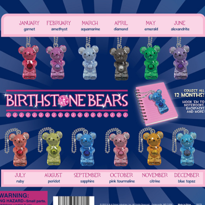 Sparkly Birthstone Bears In 2-Inch Capsules – 250 Count Vending Pack