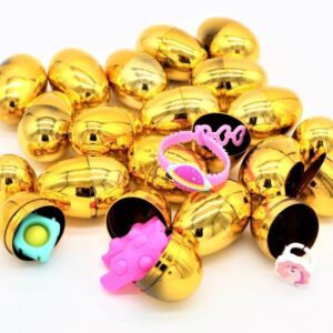 2-Inch Gold Metallic Toy-Filled Eggs - 300 Count with Assorted Surprise Toys