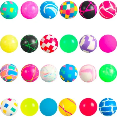32mm bouncy balls in a bulk 1,000-pack. Colorful, assorted designs perfect for vending machines, prizes, or party favors.
