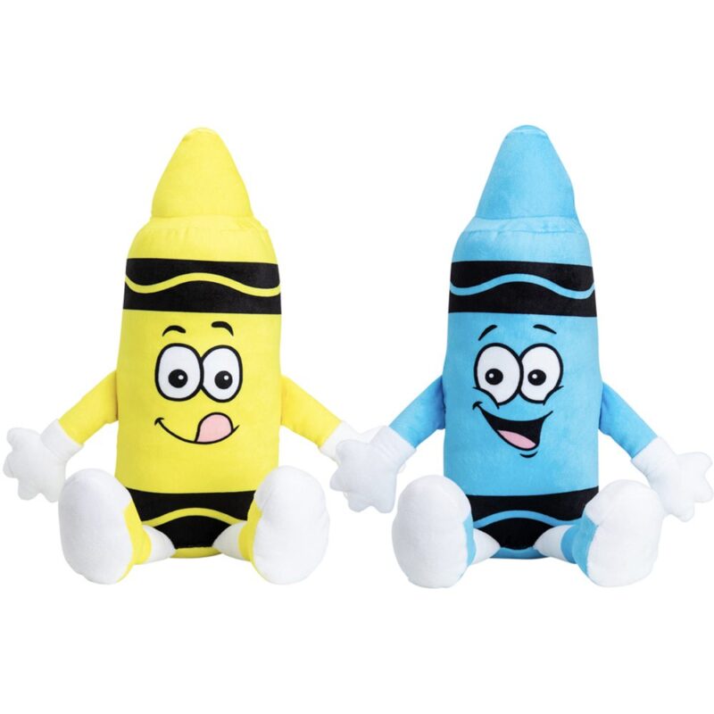 9-Inch Crayola Crayon Plush Toys in Assorted Neon Colors (Yellow, Pink, Blue, Orange) - 100 Pieces for Redemption & Claw Machines