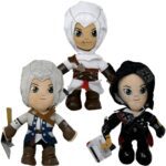 9-inch Assassin’s Creed plush toys featuring assorted characters from the video game series, ideal for arcade prizes, redemption, or carnival giveaways.