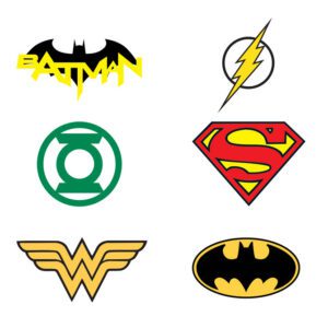 DC Comics Logo Tattoos in 1.1-Inch Capsules - Assorted Superhero Designs