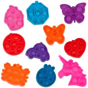 Fidget Poppers in 2-Inch Capsules - Assorted Shapes and Colors