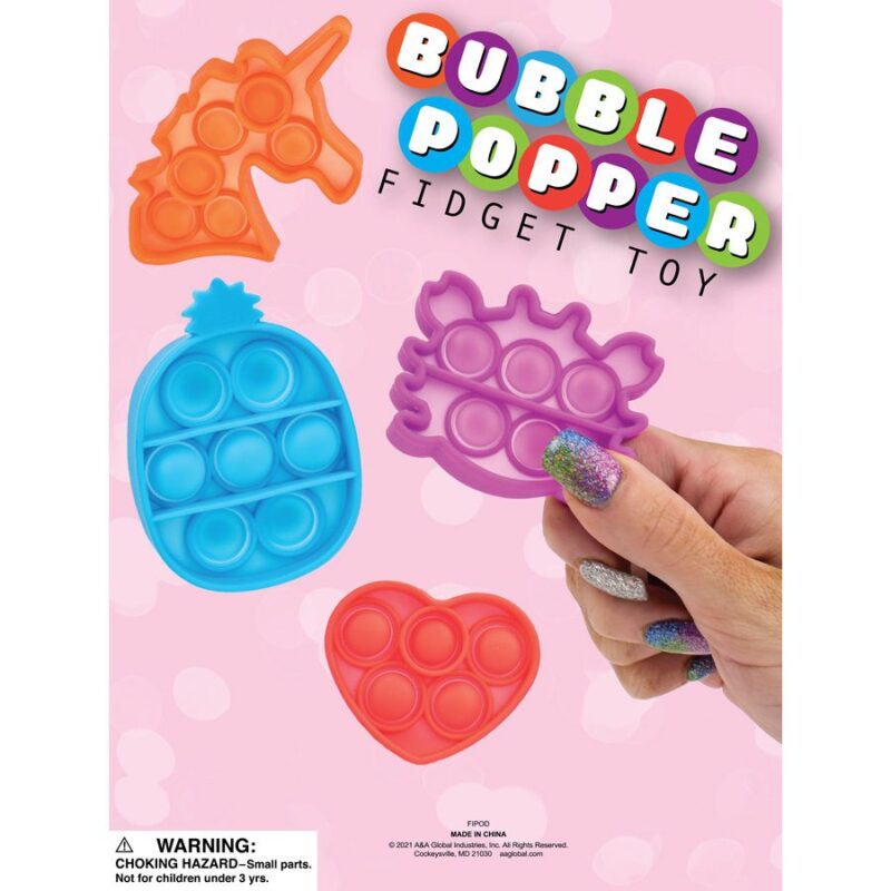 Fidget Poppers in 2-Inch Capsules - Assorted Shapes and Colors