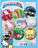 Hello Kitty Foam Balls - 2.5" (63mm) officially licensed, perfect for mini cranes, loot bags, and redemption counters