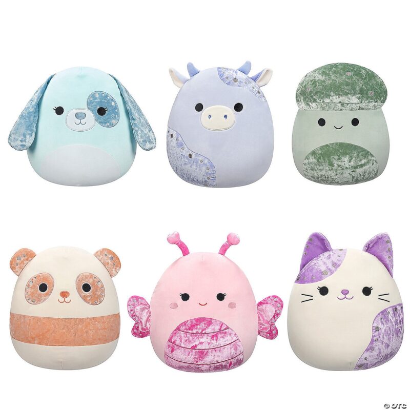 12-inch Squishmallows Stuffed Animals - Jumbo Spring Velvet Squad Plush Assortment - 12 Pieces