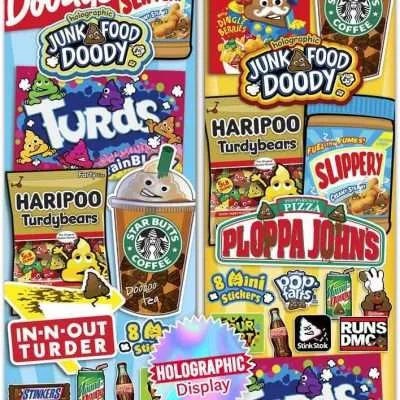Junk Food Doody Holographic Stickers Series 5 - 300 Pieces for Flat Vending Machines