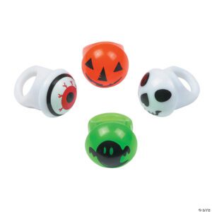 Lit-Up Blinking Halloween Rings - Flashing Party Favors for Trick-or-Treat