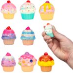 Squishy Cupcake Toys in 2-Inch Capsules - Assorted Colors and Patterns