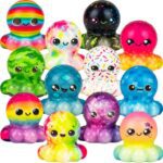 Squishy Octopus Toys in 2-Inch Capsules - Assorted Colors and Patterns