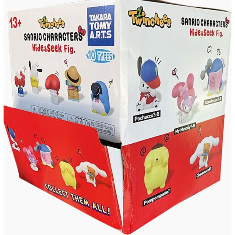 Twinchees Hide And Seek Blind Bag Sanrio Characters – 24 pieces featuring Hello Kitty, Cinnamoroll, and more. Perfect for collectors and Sanrio fans.