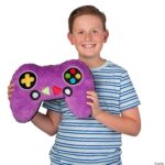 16-inch plush game controllers in purple and gray, great for gamer collectibles and arcade redemption centers.