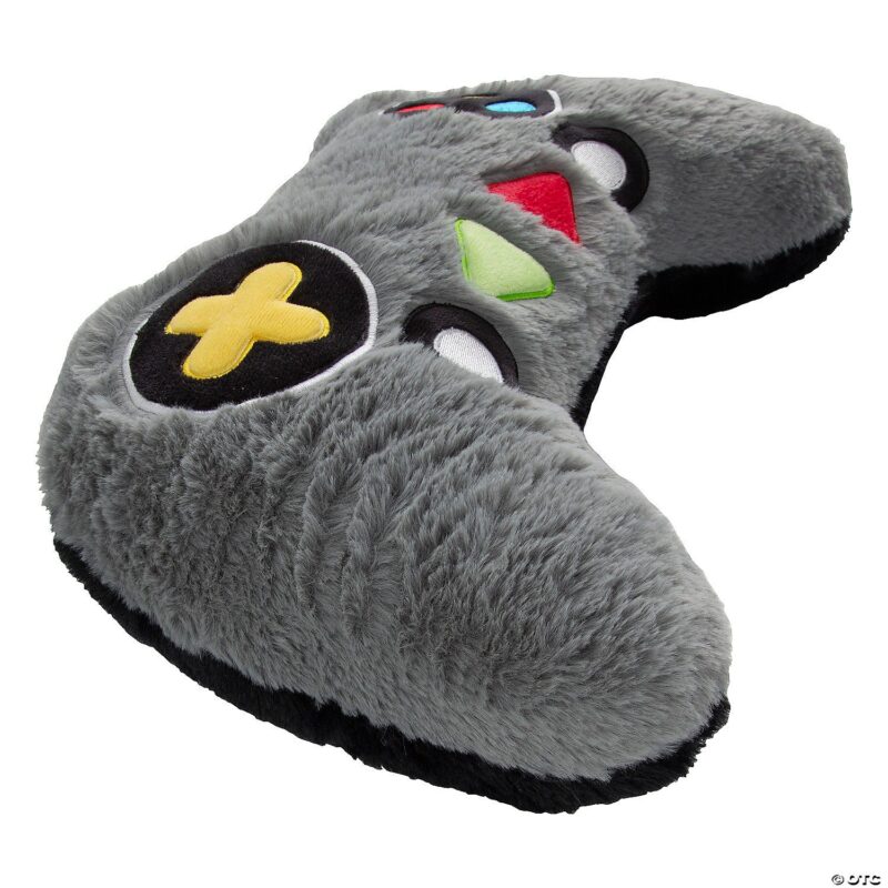 16-inch plush game controllers in purple and gray, great for gamer collectibles and arcade redemption centers.