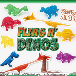 Dino Flingers in Assorted Colors and Styles Vending Capsules – 250 Pre-Filled 2-Inch Capsules