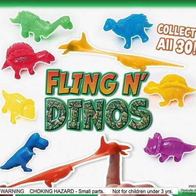 Dino Flingers in Assorted Colors and Styles Vending Capsules – 250 Pre-Filled 2-Inch Capsules