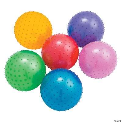 Large 10-inch inflatable spike balls in assorted colors for crane machines, sensory play, and outdoor fun