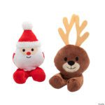 Plush Christmas Puppet Mix - 192 pieces of Santa Claus and reindeer puppets with movable legs