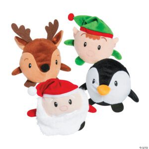 Small Christmas Plush Mix 288 Pieces Plush Toys 5-Inch Festive Characters Stocking Stuffers Santa, Elf, Penguin, Reindeer 1