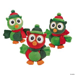 Small Christmas Plush Owls, 300 Pieces