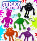 Sticky Monsters in 1-inch Capsule - Assorted Colors | 250 Pieces Bulk Vending Toys