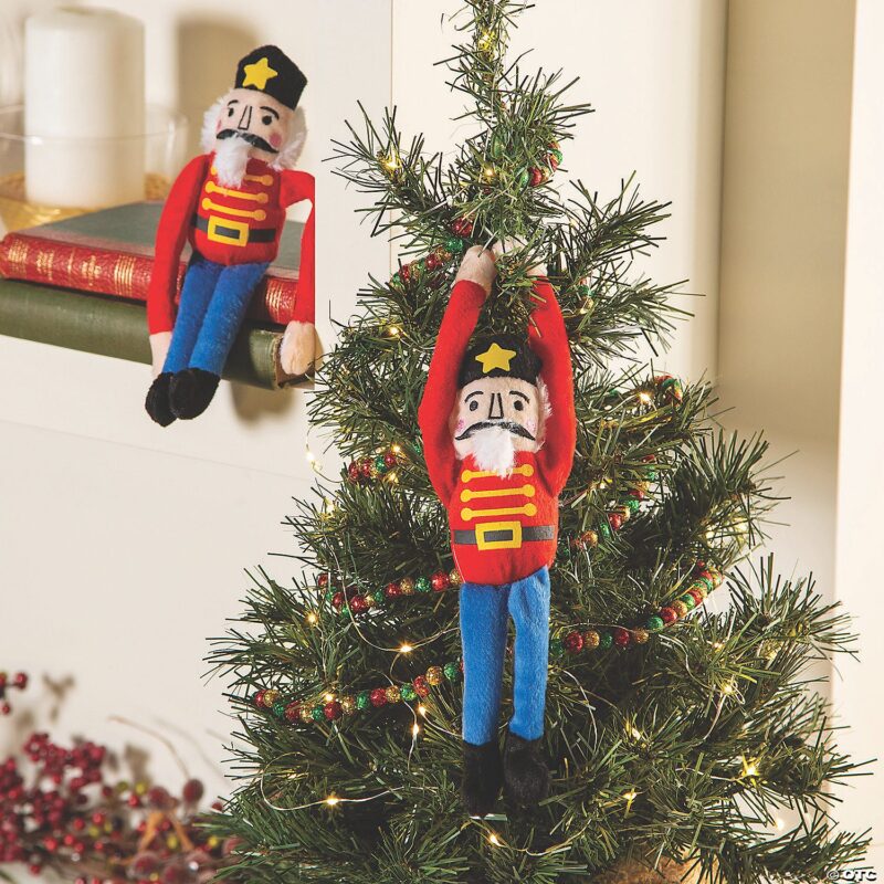 Hanging Plush Nutcracker Ornaments with Velcro hands