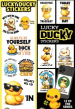 Lucky Ducky Stickers in Folders for Vending Machines - 300 Pack