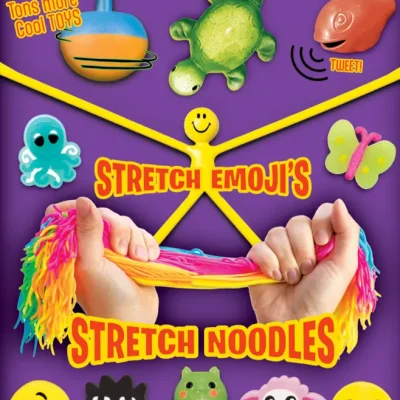Stretch Emojis Noodles Toy Mix – 1000 Pieces in 1 Capsule for Bulk Vending