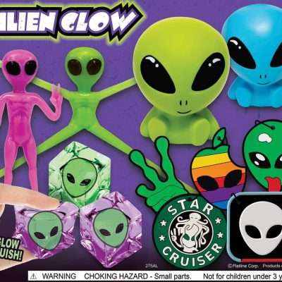 Glow Alien Toys in 2-Inch Vending Capsules – Squishy, Stretchy, Slow-Rise Figures