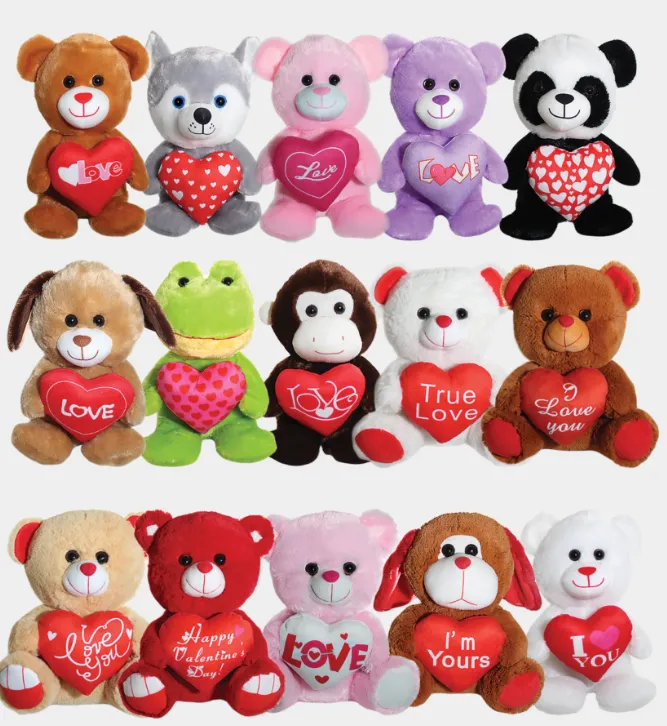 Valentine plush animals
