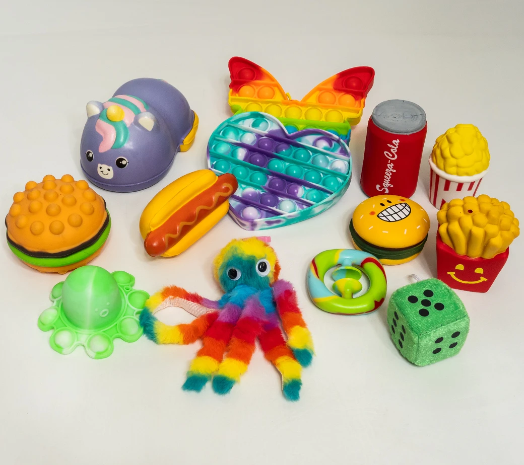 Assorted jumbo vending capsules filled with plush and fidgets