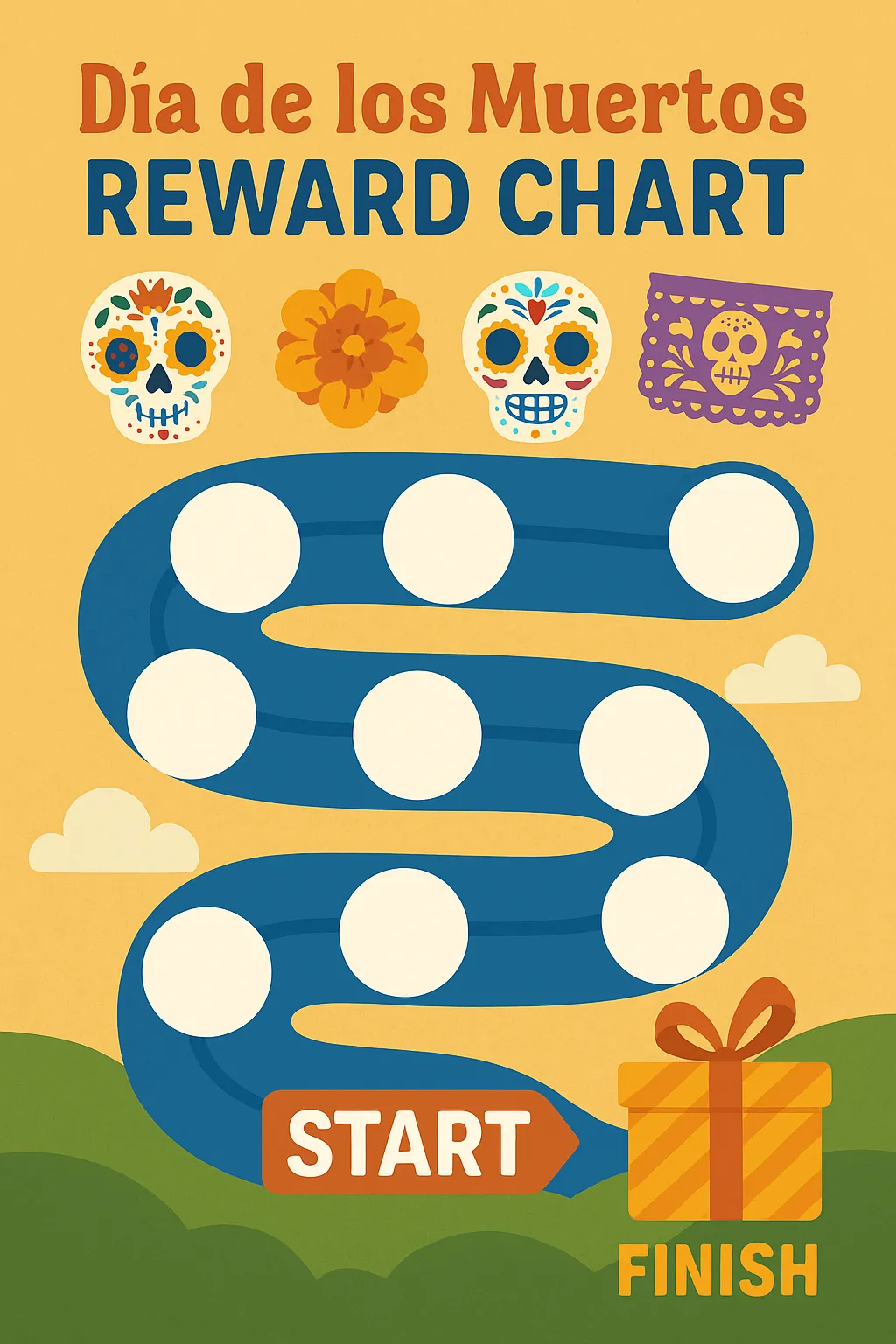 Día de los Muertos Reward Chart for Kids