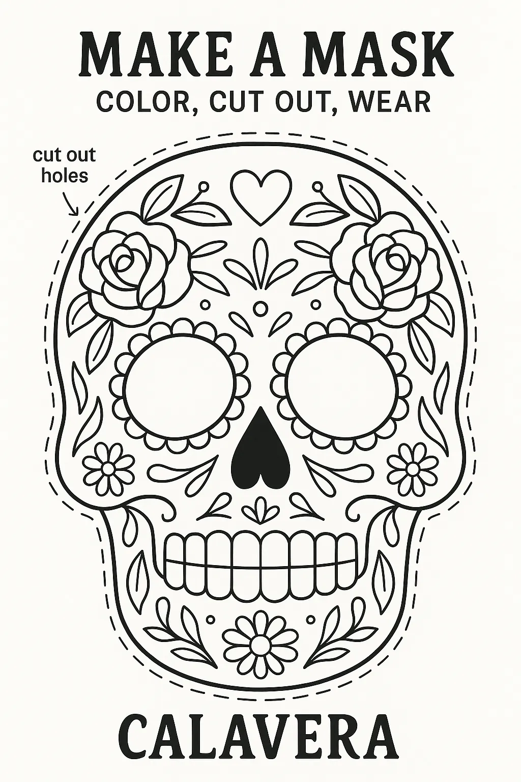 Printable Calavera Mask