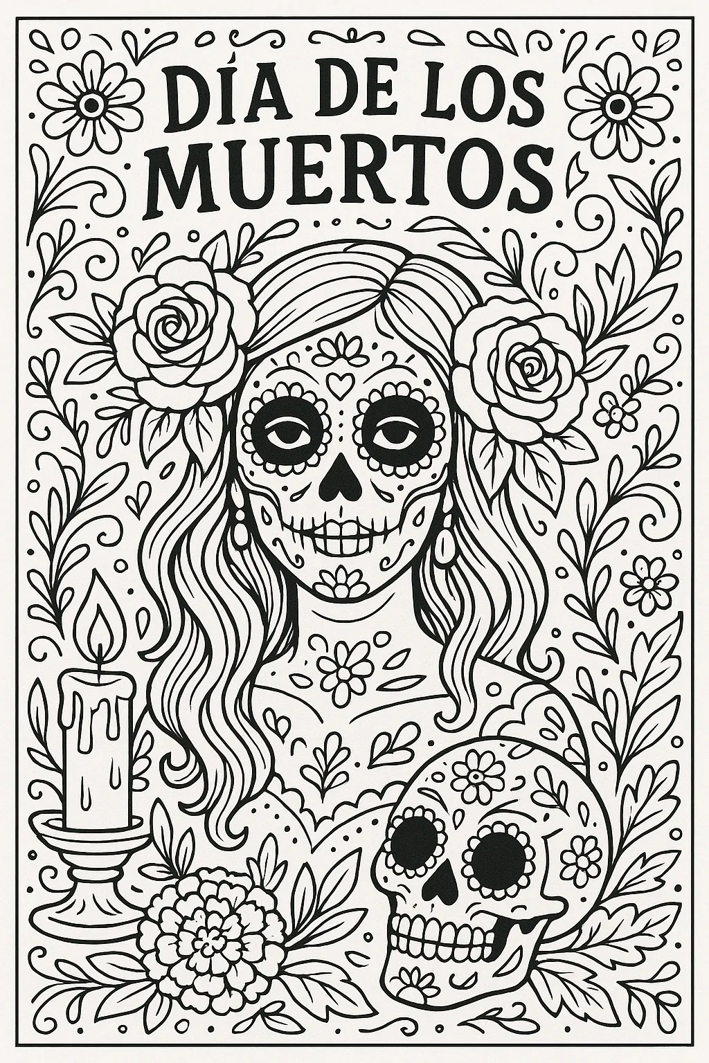 Día de los Muertos Coloring Page