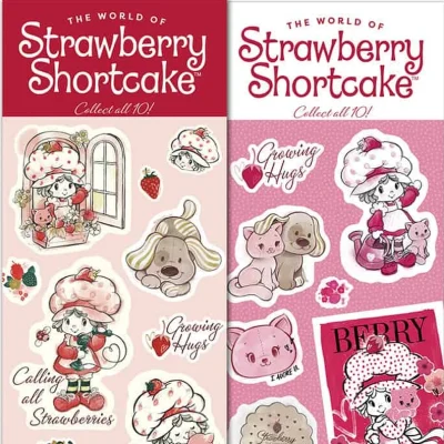 Strawberry Shortcake Sticker Sheets Featuring Vintage Strawberry Shortcake Characters And Strawberry Designs